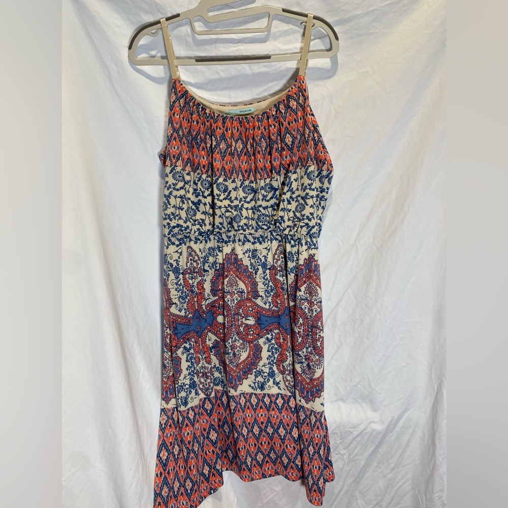 Maurices Pink and Blue Asymmetrical Sleeveless Dress